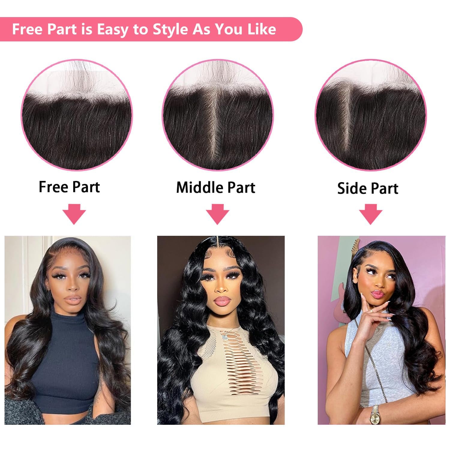 13X4 Lace Frontal Closure Body Wave Human Hair Ear to Ear HD Lace Frontal Closure Free Part Brazilian Body Wave Hair Extensions 150% Density Human Hair Pre Plucked with Baby Hair 8 Inch